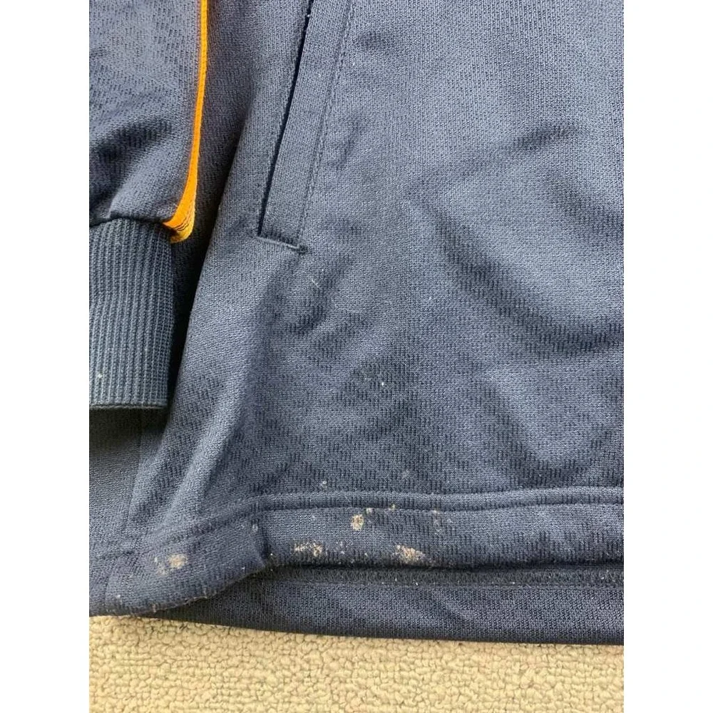Y2k Adidas Track Jacket Men M Blue Orange Stripe Multi Logo Drawstring Made 2008